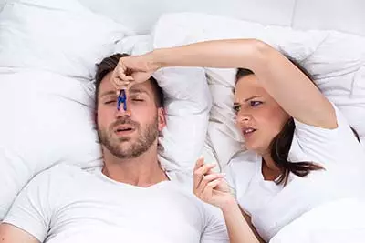 wife awake at night due to husband's snoring